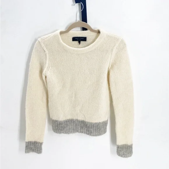 Rag n Bone Two Tone Crew Neck Sweater Sz XS - Picture 4 of 7